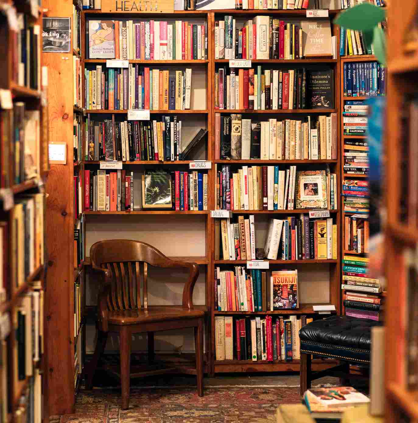 Library with Chair and Bookshelves